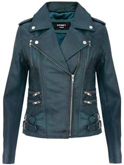 Infinity Leather Damen Retro Grün 100% Nappaleder Bikerjacke 4XL von Infinity Leather