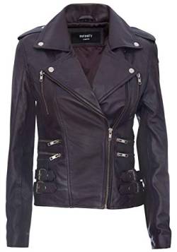 Infinity Leather Damen Retro Lila 100% Nappaleder Bikerjacke 5XL von Infinity Leather