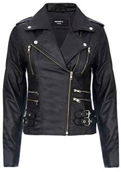 Infinity Leather Damen Retro Schwarz 100% Nappaleder Bikerjacke 3XL von Infinity Leather