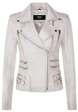 Infinity Leather Damen Retro Weiß 100% Nappaleder Bikerjacke 2XL von Infinity Leather