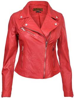 Infinity Leather Damen Rot Lederjacke Klassische Bikerjacke Aus Echtem Leder XS von Infinity Leather