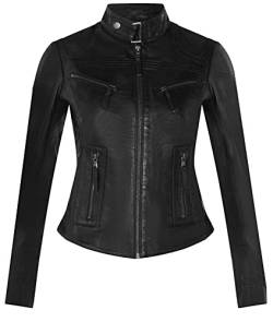 Infinity Leather Damenjacke 100% Echtleder Slim Fit Klassischer Ausschnitt Schwarz L von Infinity Leather