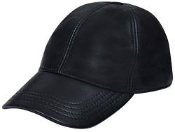 Infinity Leather Echtes Schwarz Nappa Leder Für Herren Und Damen Einstellbar Golf Snapback Plain Baseball Mütze von Infinity Leather