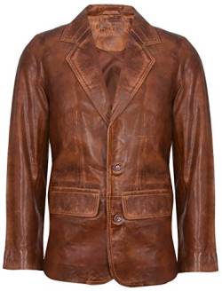Infinity Leather Hellbrauner Lederjacke für Herren Aus Weichem, Echtem Italienischem Jahrgang Mantel 2XL von Infinity Leather