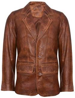 Infinity Leather Hellbrauner Lederjacke für Herren Aus Weichem, Echtem Italienischem Jahrgang Mantel 5XL von Infinity Leather