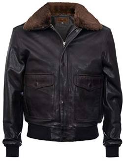 Infinity Leather Herren Air Force A2 USAF Braun Pilotenkombi Fliegerjacke Aus Echtem Leder 4XL von Infinity Leather