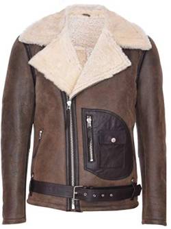 Infinity Leather Herren Bikerjacke Aus Braun Leder Aus Merinoschaffell S von Infinity Leather