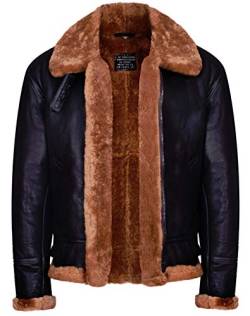 Infinity Leather Herren Braun B3 Shearling Schaffell WW 2 Bomber Leder 2XL von Infinity Leather