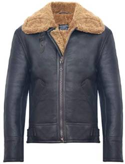 Infinity Leather Herren Braun Ingwer B3 Shearling Schaffell WW 2 Bomber Leder Jacke 5XL von Infinity Leather