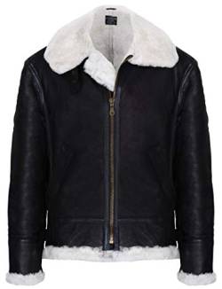 Infinity Leather Herren Creme B3 Shearling Schaffell WW2 Bomber Leder Fliegende Fliegerjacke 2XL von Infinity Leather