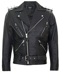 Infinity Leather Herren Fringe Ghostrider Kuhfell Leder Brando Schwarz Tassled Motorradjacke 2XL von Infinity Leather