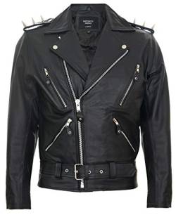 Infinity Leather Herren Fringe Ghostrider Kuhfell Leder Brando Schwarz Tassled Motorradjacke XL von Infinity Leather