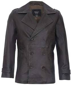 Infinity Leather Herren PEA Mantel Lederjacke Braune Dr Who German Marine S von Infinity Leather