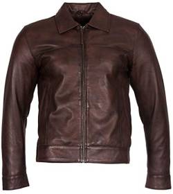 Infinity Leather Herren Retro Braun 100% Ziegenleder Leder Radfahrer Jacke M von Infinity Leather