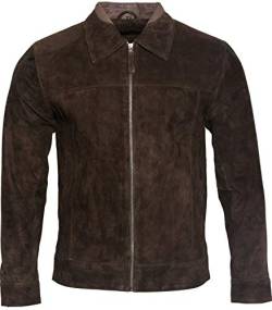 Infinity Leather Herren Retro Braun 100% Ziegenleder Wildleder Harington Radfahrer Jacke 4XL von Infinity Leather