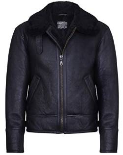 Infinity Leather Herren Schwarz B3 Shearling Schaffell WW 2 Bomber Leder Jacke XL von Infinity Leather
