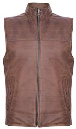 Infinity Leather Herren Schwarz Braun Wendbare Leder Puffer Körperwärmer Gepolsterte Weste Gilet M von Infinity Leather