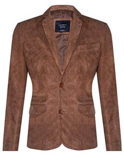 Infinity Leather Herren Veloursleder Bräunen Blazer Jacke Weicher Echter Italienischer Ledermantel von Infinity Leather