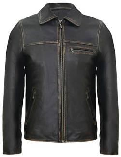 Infinity Leather Herren Verblasst Braun Leder Harrington Jacke 3XL von Infinity Leather