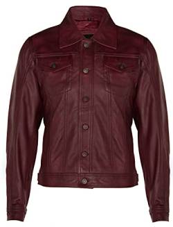 Infinity Leather Herrenhemd Burgund 100% Echtleder LKW Fahrer Design Jeans Hemd M von Infinity Leather
