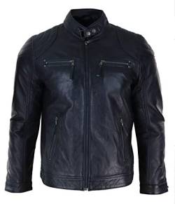 Infinity Leather Herrenjacke 100% Echtleder Biker Design Klassisch Retro Vintage Still - schwarz XXL von Infinity Leather