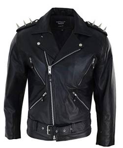 Infinity Leather Herrenjacke 100% Echtleder Brando Biker Design Motorrad Jacke Klassisch - schwarz L von Infinity Leather