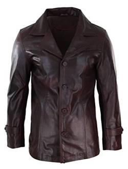 Infinity Leather Herrenjacke 100% Echtleder Klassisch Mantel Retro Vintage Design - Wein S von Infinity Leather