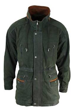 Infinity Leather Herrenjacke 100% Echtleder Safari Jäger Design Parka Jacke 3/4 Länge Klassisch - grün 5XL von Infinity Leather