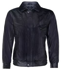 Infinity Leather Herrenjacke 100% Echtleder Schwarz Klassischer Ausschnitt Wildleder Tailored Fit Bomber Design L von Infinity Leather