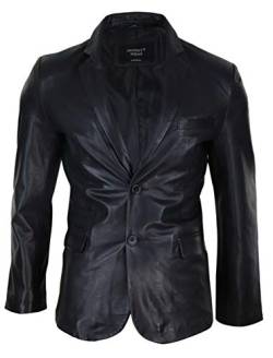 Infinity Leather Herrenjacke 100% Echtleder Slim Fit Schwarz Vintage Retro Design - schwarz S von Infinity Leather