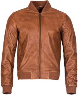 Infinity Leather Männer Bräunen Ziege Wildleder Bomber Varsity Jacke S von Infinity Leather