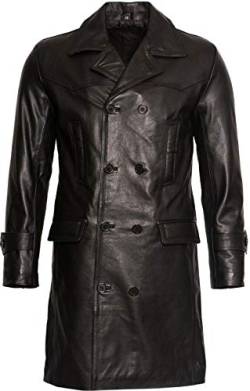 Infinity Leather Männer Schwarz Uboat Deutsche Marine Militär Peacoat Rindleder Lederjacke 2XL von Infinity Leather