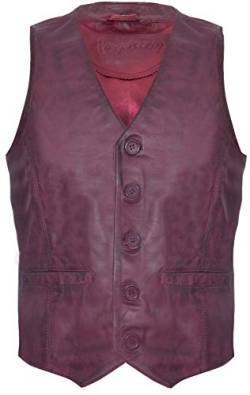 Infinity Leather Männer Ziege Wildleder Klassisch Smart Burgund Leder Weste 3XL von Infinity Leather