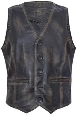 Infinity Leather Männer Ziege Wildleder Klassisch Smart Schwarze Leder Weste 3XL von Infinity Leather