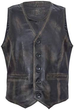 Infinity Leather Männer Ziege Wildleder Klassisch Smart Schwarze Leder Weste 4XL von Infinity Leather