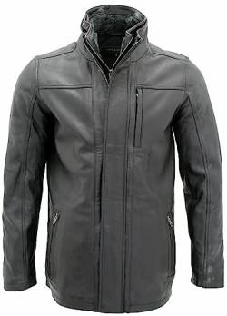 Infinity Leather Männer von mittlerer Länge Klassische Warm schwarzen Lederjacke M von Infinity Leather