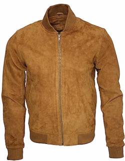 Infinity Männer Bräunen Ziege Wildleder Bomber Varsity Jacke 2XL von Infinity Leather