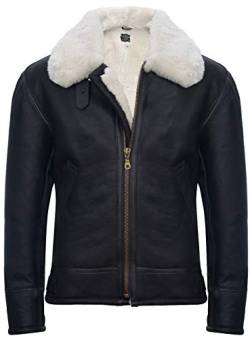 Infinity Herren Creme B3 Shearling Schaffell-Weltkrieg-2 Bomber Lederfliegerjacke 2XL von Infinity