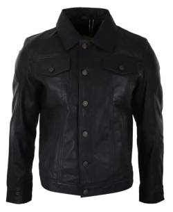 Infinity Herren Lederjacke 100% Echtleder Schwarz Braun Vintage Retro Bikerjacke von Infinity