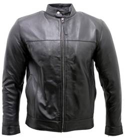 Infinity Herren Schwarz Nappa Leder Motorradfahrer Jacke XL von Infinity