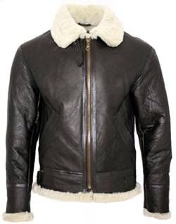 Infinity Herrencreme B3 Schaffell-Weltkrieg-2 Bomber-Leder Fliegen Fliegerjacke 3XL von Infinity