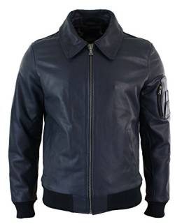 Infinity Herrenjacke 100% Echtleder Harrington Bomber MA1 Klassisch XS-5XL von Infinity