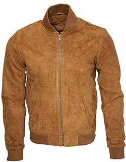 Infinity Männer Bräunen Ziege Wildleder Bomber Varsity Jacke 3XL von Infinity