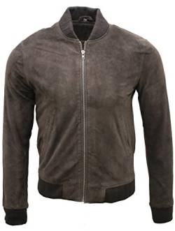 Infinity Männer Bräunen Ziege Wildleder Bomber Varsity Jacke M von Infinity