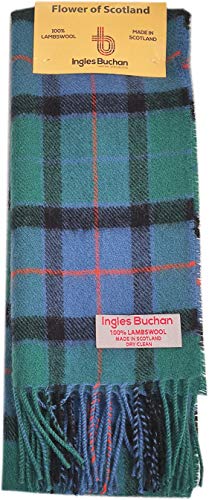 Schal aus 100 % Lammwolle, hergestellt in Schottland, Schottenkaro, 140 cm lang von Ingles Buchan