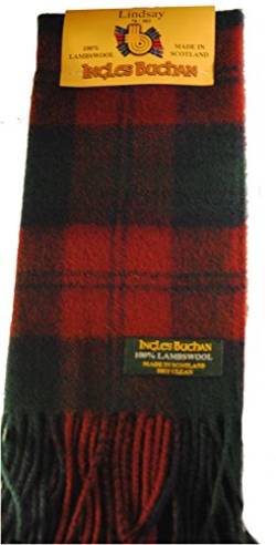 Schal aus 100 % Lammwolle, hergestellt in Schottland, schottisches Schottenkaro, 140 cm lang von Ingles Buchan