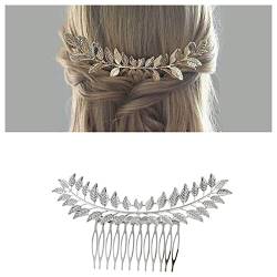 Inilbran Boho Blatt Haarkamm Blattgold Braut Haarkamm Haarspange Olivenzweig Haarkämme Kopfschmuck Vintage Blatt Kopfschmuck Kamm für Frauen Brautjungfer Hochzeit Haarschmuck von Inilbran