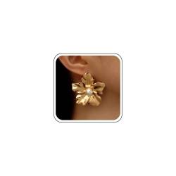 Inilbran Boho Große Blume Ohrringe Vintage Blume Perlen Ohrringe Punk Übertrieben Ohrringe Gold Perle Blume Ohrstecker Ohrringe Schmuck Für Frauen Und Mädchen von Inilbran