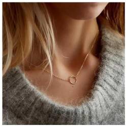 Inilbran Boho Kreis Choker Halskette Gold Hohlen Kreis Halskette Choker Vintage Offenen Kreis Halskette Kette Geometrischen Kreis Kreisförmige Halskette Für Frauen Und Mädchen von Inilbran