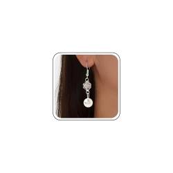 Inilbran Boho Kristall Perle Ohrringe Silber Strass Perle Tropfen Ohrringe Vintage Kristall Haken Ohrringe Funkelnde Cz Perle Ohrringe Schmuck Für Frauen Und Mädchen von Inilbran